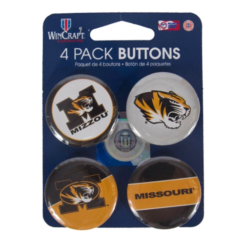 Mizzou Buttons Set of 4