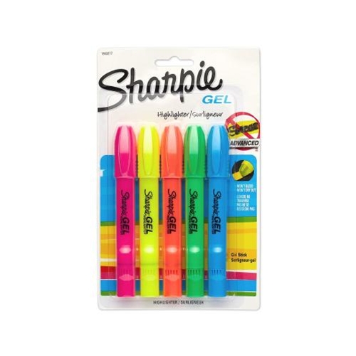 5 Pack Assorted Colors Sharpie Gel Highlighters