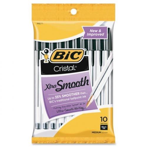 BIC Cristal Ball Point Black Pen 10-Pack