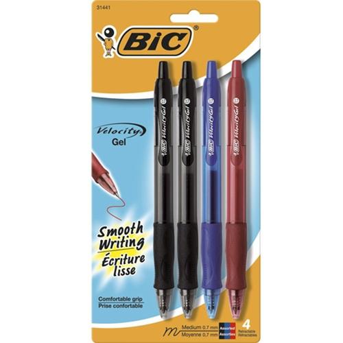BIC Velocity Gel Retractable Pen 4-Pack