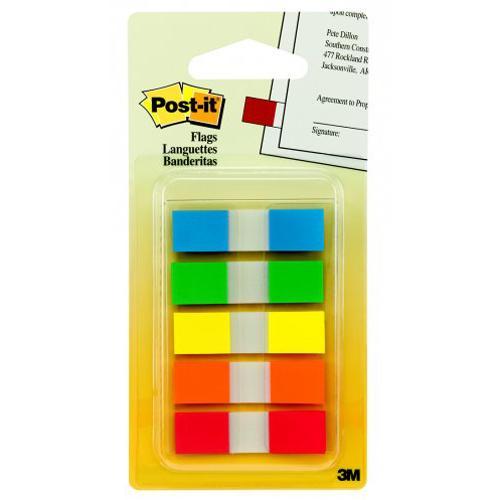 Post-it Clear Flags with 5 Color Tabs