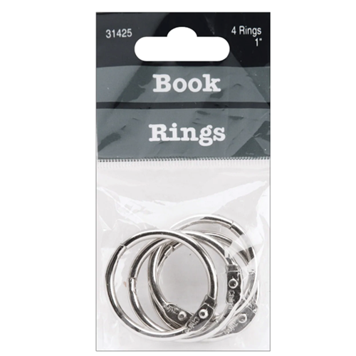 Book Rings 1" 4/Pkg