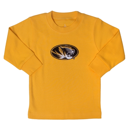 Mizzou Infant Oval Tiger Head Gold Crew Neck Shirt
