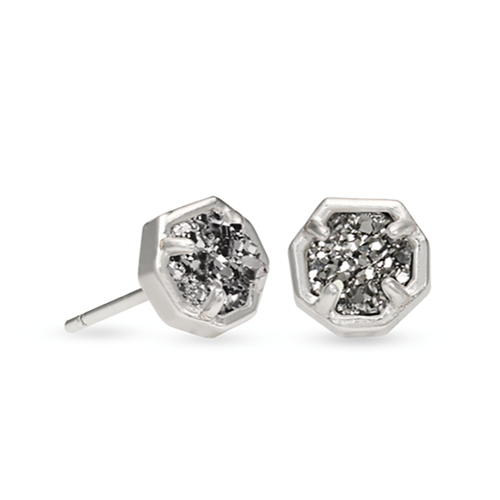 Kendra Scott® Platinum Drusy Gold Stud Earrings