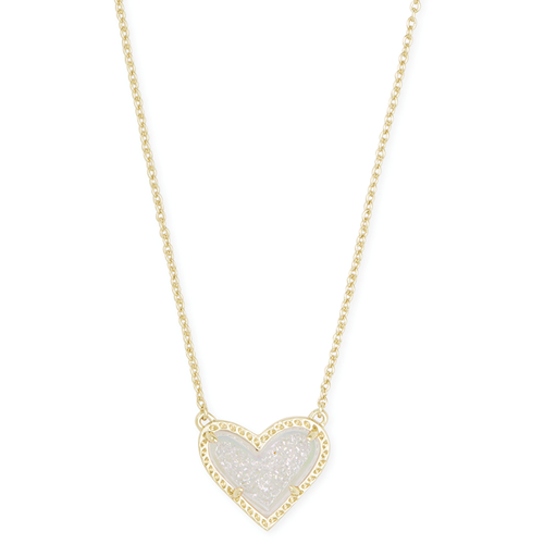 Kendra Scott® Iridescent Drusy Gold Heart Short Pendant Necklace