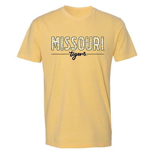 Yellow Missouri Tigers Floral Soft Style Tee