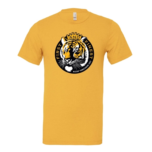 Gold Mizzou Tigers Homecoming First and Finest Tee MAA