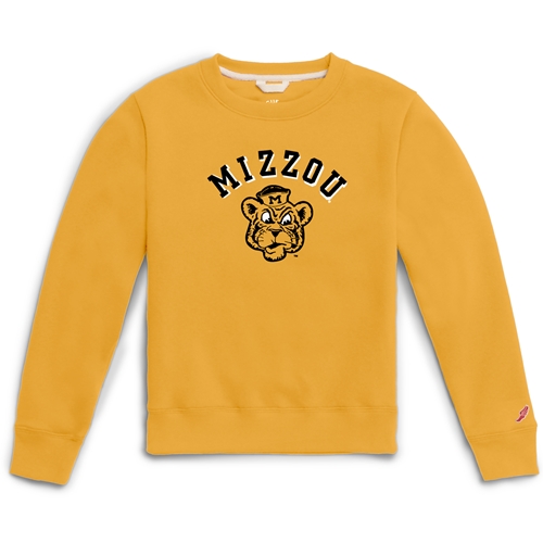 Gold Essential Youth Sweatshirt Crew Arched Mizzou Vault Beanie Tiger Full Chest Screenprint