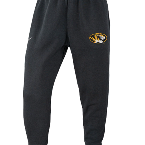 Black Nike™ Sideline Club Fleece Jogger Pant Left Leg Oval Tigerhead Embroidery