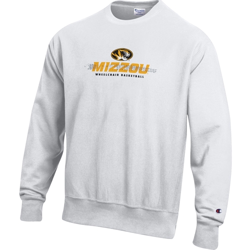 White Mizzou Tigers TAM x Champion® Wheelchair Basketball Crew Neck Sweatshirt