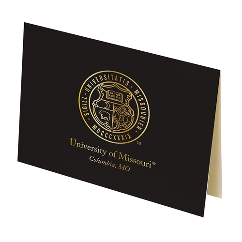 University of Missouri Seal Black with Gold Foil Font Notecard 10 Pack