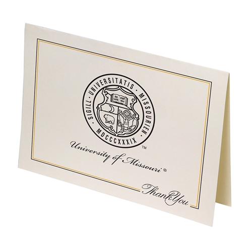 White University of Missouri Seal Thank you Notecard 10 Pack