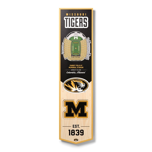 Missouri Tigers Faurot Field Stadium Est. 1839 Wooden Banner