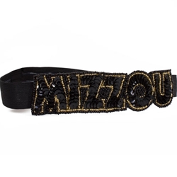 Mizzou Sequin Black Beaded Headband
