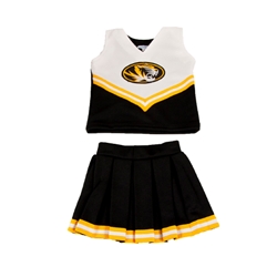 Mizzou Toddler Black & Gold Replica 2-Piece Cheerleader Set