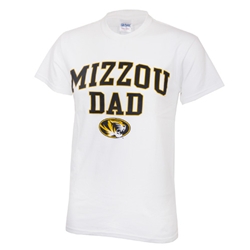 Mizzou Dad Oval Tiger Head White Crew Neck T-Shirt