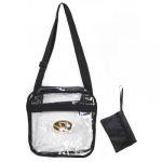 Mizzou SEC Compliant Clear Crossbody Tote Bag with Removable Pouch