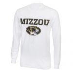 Mizzou Oval Tiger Head SEC White Crew Neck Shirt