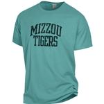 Mizzou Tigers Tiger Head Comfort  Wash Jade Green T-Shirt