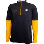 Mizzou-Rah Oval Tiger Head Nike®  Black and Gold 1/2 Zip Jacket