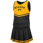 Mizzou Oval Tiger Head Infant Black and Gold Cheer Outfit
