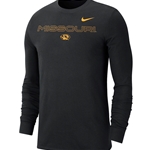Longsleeve Active Wear Nike® Black Tee Missouri Oval Tiger Head