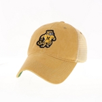 Yellow Trucker Hat with Sweater Tiger Front Mesh Adjustable Snapback