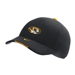 Black Nike® Adjustable Cap with Oval Tigerhead and Missouri Tigers on Bill