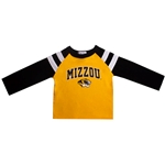 Gold Long Sleeve Toddler Tee Rugby Stripe