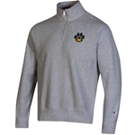 Grey Champion 1/4 Zip Sweatshirt Mizzou Paw Logo Embroidered Left Chest