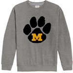 Grey Sweatshirt Missouri M Vault Paw Logo Full Chest