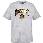 Distressed Grey Tee University of Missouri Official Seal Full Chest