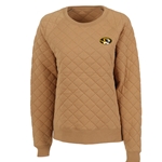 Quilted Sweatshirt Oval Tigerhead Embroidery Left Chest