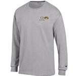 Grey Long Sleeve Mizzou Tigers SEC Tee Oval Tiger Head Left Chest