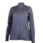 Grey Full Zip Jacket Tiger Head Left Chest Embroidery