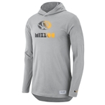 Grey Nike® Two-Tone Mizzou Long Sleeve Hoodie T-Shirt Oval Tiger Head