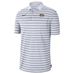 White Striped Nike® Polo Oval Tiger Head Embroidery