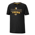 Black Youth Mizzou Tigers Tee Gold Outline Oval Tiger Head Screen Print