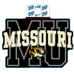 Black Vinyl MU Oval Tiger Head Missouri Sticker