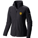 Black Columbia® Juniors Beanie Tiger Embroidery Full Zip Fleece Jacket