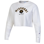 TAM White Champion® Missouri Helmet Crop Sweatshirt