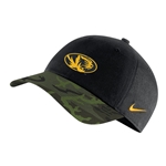 Black Nike® Cap Camo Bill American Flag Oval Tigerhead Logo