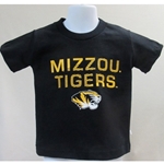 Black Mizzou Tigers Tiger Head Toddler T-Shirt