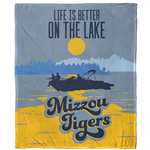 Sunset Blue Mizzou Tigers Boat Lake Life Silk Touch Throw Blanket