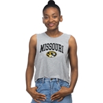 Grey  Arched Missouri Two-Color Oval Tigerhead Muscle Tank