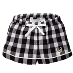 Black and White Flannel Lounge Left Leg Tiger Head Shorts