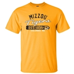 Yellow Distressed Mizzou Tigers COMO T-shirt