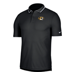 Black Nike® Contrast Trim Collegiate Polo Oval Tiger Head Left Chest Embroidery