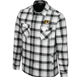 Silent Majesty Plaid Oval Tigerhead Left Chest Embroidery Snap Jacket Poly Fleece Lined