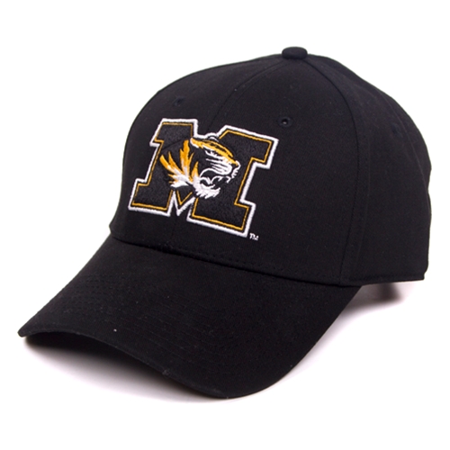 Mizzou Tiger Head Black Adjustable Hat